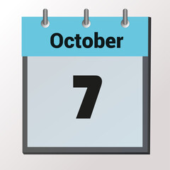 October Month, Appointment date with number cube design for background. Date 7.