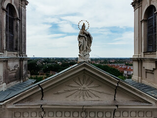 Fototapeta na wymiar Drone view of the St. Theresa of Avila Cathedral Subotica, Serbia