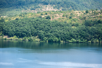 Fototapeta na wymiar Summer view of Pchelina Reservoir, Bulgaria