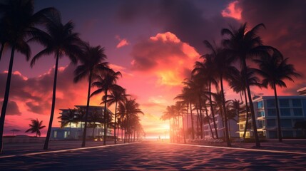 Fototapeta premium Miami Beach Vibes Wallpaper Background