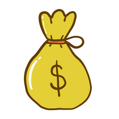 Money bag vector illustration design, sack of money icon in cartoon style