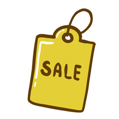 Sale text on tag label, vector illustration design, ecommerce concept icon in cartoon style