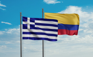 Colombia and Greece flag