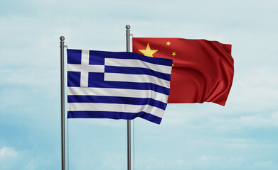 China and Greece flag