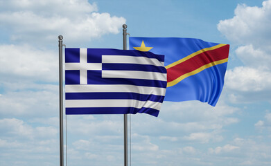 Congo and Greece flag