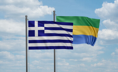 Gabon and Greece flag