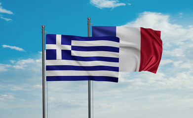 Greece and France flag
