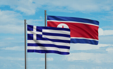 North Korea and Greece flag