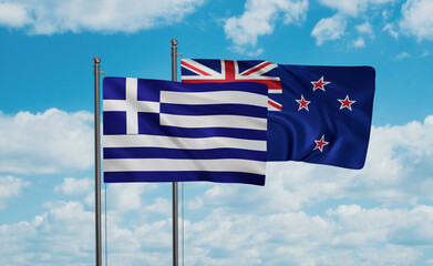New Zealand and Greece flag