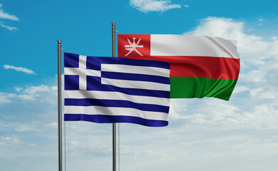 Oman and Greece flag