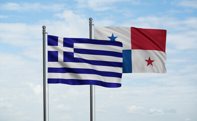 Panama and Greece flag