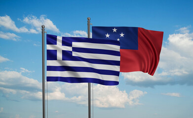 Samoa and Greece flag