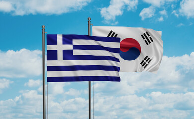 South Korea and Greece flag