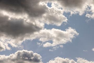 clouds in the blue sky in cloudy windy weather