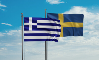 Sweden and Greece flag