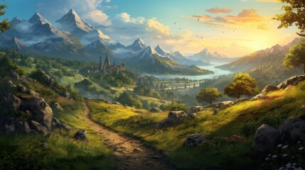 Mountainous road that leads to a secret place game art