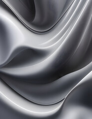 Fluid Interplay of Textures A Fusion of Gossamer Silk and Glistening Plastic in gray with sparkless Wave Symphony