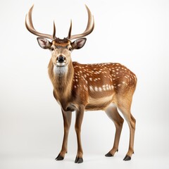 Naklejka na ściany i meble Cute deer wildlife animal white background AI generated image