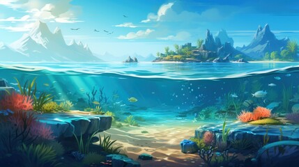 Fototapeta na wymiar The beauty of the ocean game art