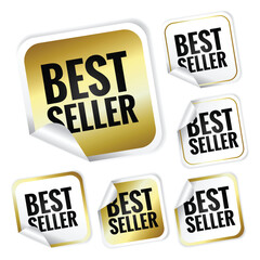 Best seller stickers set vector 