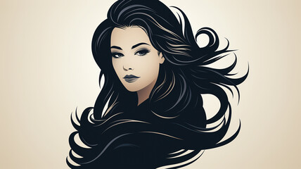 Crowning Achievement: A Girl with Luxurious Hair in the Logo