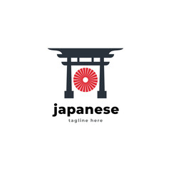 torii logo japan culture symbol vector illustration design, tori logo design