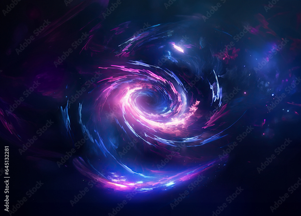 Wall mural space cosmic background of a colorful supernova nebula and stars, glowing mysterious universe
