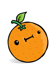 Cute Kawaii Orange Citrus Juice Fruit Derp Face Oranges Love