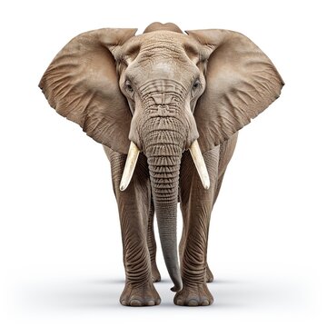 Big elephant in white background AI generated image