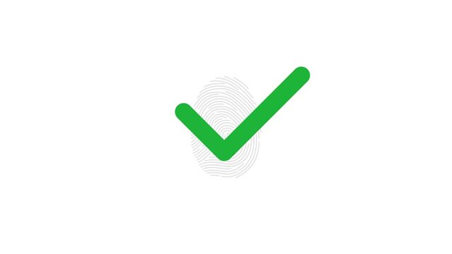 Animation of fingerprint touch scanning identification and verification with alpha channel	