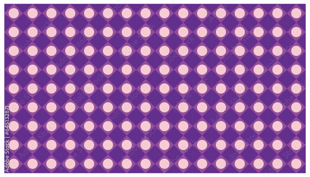 Poster seamless pattern with polka dots on a purple background. abstract geometric background with regular 