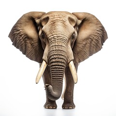 Obraz premium Big elephant in white background AI generated image