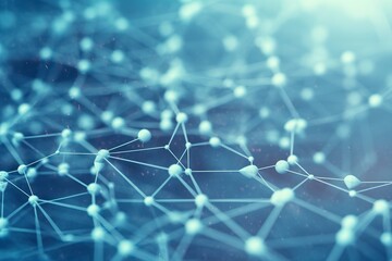 Obraz premium technological background, networks connected between nodes, cables link artificial neural structures.