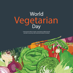 Free vector flat illustration for world vegetarian day, vegan day, and food day