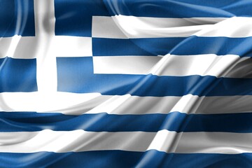 Greece flag - realistic waving fabric flag