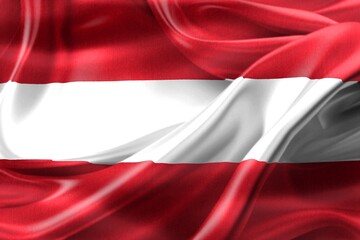 Austria flag - realistic waving fabric flag - obrazy, fototapety, plakaty