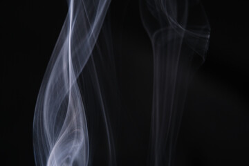 Fototapeta premium Close up shot of smoke on black background