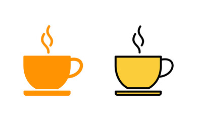 coffee cup icon set for web and mobile app. cup a coffee sign and symbol