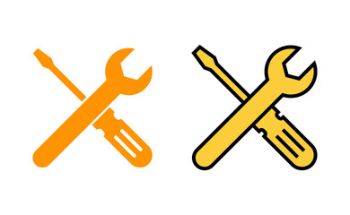 Repair tools icon set for web and mobile app. tool sign and symbol. setting icon. Wrench and screwdriver. Service