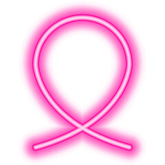 pink ribbon frame neon