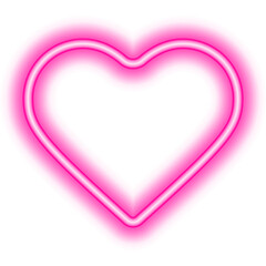 pink heart frame neon