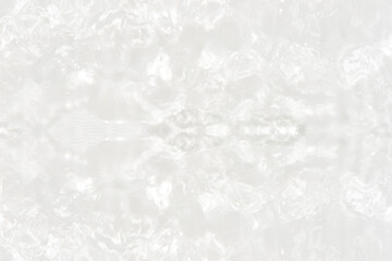 Obraz premium White water with ripples on the surface. Defocus blurred transparent white colored clear calm water surface texture with splashes and bubbles. Water waves with shining pattern texture background.