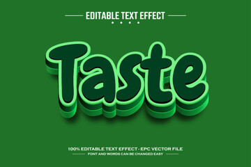 Taste 3D editable text effect template