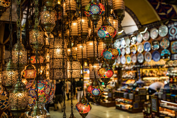 Fototapeta premium Lamps in Grand Bazar, Istanbul, Turkey