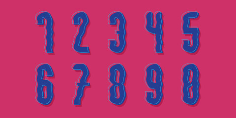 Vector creative color geometry shapes' numerals. font alphabet vector illustrations.