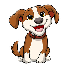 Cute little dog cartoon sitting
