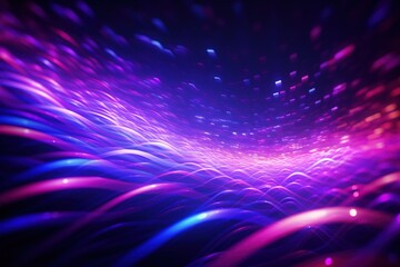 Fototapeta premium abstract futuristic background with pink blue glowing neon moving high speed wave lines and bokeh lights. Data transfer concept Fantastic wallpaper