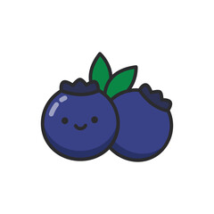 Blueberry icon in flat style. Berry vector illustration on white isolated background. Berry business concept.