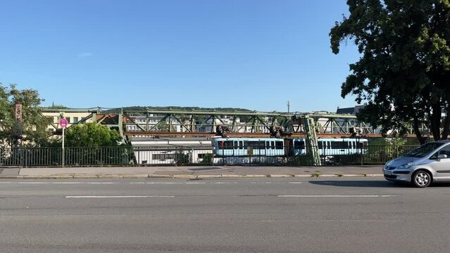 GERMANY - AUG 26, 2023: Generation 15 Wuppertal Suspension Railway Train