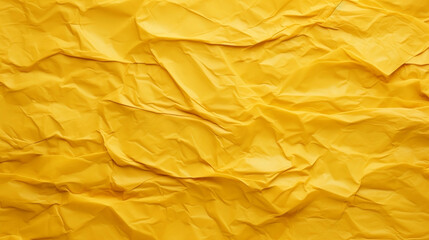 Textured Background of Yellow Crumpled Paper: Vintage Aesthetic and Distinctive Surface. Generative AI